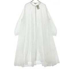 SM2 サマンサモスモス 長袖 ノーカラー 比翼仕立て シャツワンピース F ホワイト レディース 古着