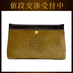 ロエベ クラッチバッグ ec-22865 ベージュ ブラウン アナグラム