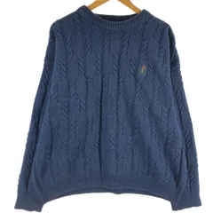 古着 90年代 ラルフローレン Ralph Lauren CHAPS チャップス ケーブル編み コットンニットセーター USA製 メンズXL相当/eaa455920