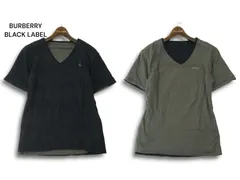 BURBERRY BLACK LABEL バーバリー ブラックレーベル リバーシブル★  ホース刺繍 半袖 アーガイル Tシャツ Sz.2 メンズ