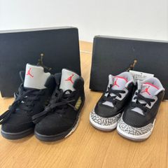 【EL6】　NIKE AIR JORDAN RETRO　ナイキ　エア　ジョーダン 3　5　レトロ　BT　キッズ　12cm　16cm　タグ付き　ブラック　KT10535