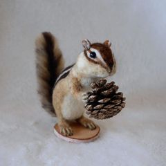 シマリス　羊毛フェルト　ハンドメイド