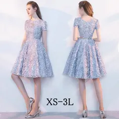 【送料無料】パーテイードレス 膝丈ワンピース ショートドレス 着痩せ 大きいサイズ 宴会 発表会 演奏会 二次会 半袖 膝丈 エレガント AVv9805