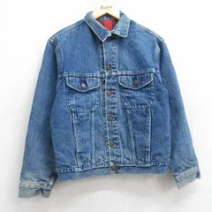 M/古着 ギャップ GAP 長袖 ジージャン メンズ 00s コットン 紺 ネイビー デニム 内側フランネル 25oct21 中古 アウター Gジャン ジャケット