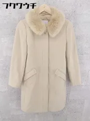 ■ ◎ NATURAL BEAUTY BASIC フェイクファー付 アンゴラ混 比翼  コート サイズS ブラウン レディース  【中古】 【1002802445699】のサムネイル