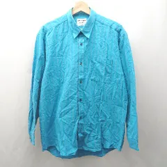 ◇ Θ THREE PIGEON FOR MAN 柄入り 長袖 長袖ワイシャツ サイズL ライトブルー系 メンズ E  【1506300030550】