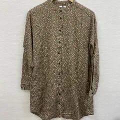 UNIQLO ユニクロ　総柄　花柄　シャツワンピース　グリーン系　サイズL