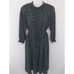 ◇ ◎ GLOBAL WORK グローバルワーク ハイネック 総柄 長袖 膝下丈 ワンピース サイズM ブラック マルチ レディース  【中古】 【1111120002917】