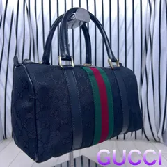 【希少】GUCCI　シェリーライン　バニティポーチ　ゴールド　ネイビー 希少】GUCCI シェリーライン バニティポーチ ゴールド ネイビー