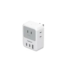 USB-C コンセント type-c 電源タップ 3個AC口 1個タイプAと2個タイプｃポート たこあしコンセント タコ足配線 3口 USB充電器 マルチタップ 雷ガード付 小型軽量 日本国内でのみ使用可能 1