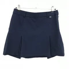 【美品】アディダス スカート ネイビー ストライプ織生地 ボックスプリーツ ADICROSS レディース L ゴルフウェア adidas