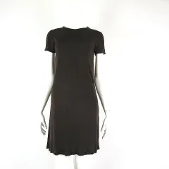 ダナキャランニューヨーク DKNY チュニック ワンピース シルク 絹 100％ とろみ 落ち感 半袖 S 茶 ブラウン 国内正規品のサムネイル