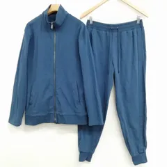 カルバンクライン CALVIN KLEIN コットン ジャージー セットアップ ジップアップ ジャケット ロング パンツ M ネイビーのサムネイル
