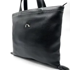 【良品】 Kitamura キタムラ トートバッグ ハンドバッグ ショルダーバッグ ロゴ型押し レザー 革 ブラック 黒色 A4収納可能 ユニセックス 男女兼用 メンズ レディース