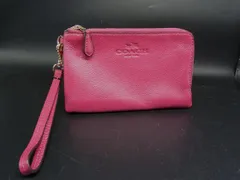 ■美品■ COACH コーチ レザー ポーチ 小物入れ マルチケース リストレット マゼンタピンク系 DJ6691