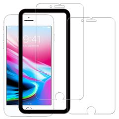 【在庫処分】【2枚セット+ガイド枠付き】KPNS 日本素材製 強化ガラス iPhone8 plus iPhone7 plus 用 ガラスフィルム 強化ガラス カバー 保護フィルム