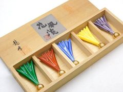 新品同様品 龍峰窯 花風流 ■ 箸置き 5点セット 羽根つき □7F