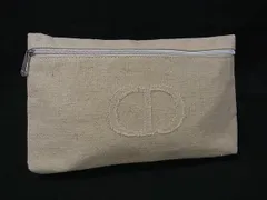 ■美品■ ChristianDior クリスチャンディオール コットン×リネン マルチポーチ マルチケース 小物入れ 化粧ポーチ ベージュ系 DK5345