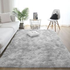 【新着商品】ラグマット カーペット 120x160cm おしゃれな北欧風シャギーラグ 全厚約5cm 洗えるラグ 滑り止め付き 毛足約4cm ふわっとした手触り 防音絨毯 オールシーズン快適に使用 長方形 ROCYJULIN（ライトグレー 約1.5畳 ）