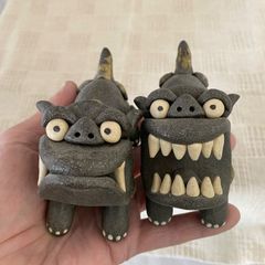 山田義力 シーサー 豆獅子 沖縄 手のひらサイズ コレクター向け - メルカリ
