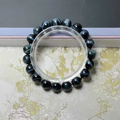 貴重 EU製 ★ブルータイガーアイ★パワーストーン ブレスレット 天然石 原石 きれいめ 成功 幸運 プレゼント1 約9.7-10.1mm ZB8661