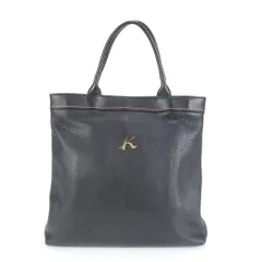 美品 キタムラ レザー トート バッグ 肩掛け ショルダー ハンド 本革 ブラック 黒 ブランド A4 レディース RRM CM4-7【中古】