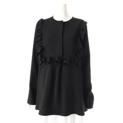 ヨーコチャン ♡フリルトリムブラウス♡黒♡38 ヨーコチャン ♡フリルトリムブラウス♡黒♡38 - メルカリ