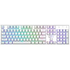 e元素メカニカル式ゲーミングキーボード 青軸アンチゴーストキー RGB発光LEDバックライト付き USB有線ゲームに最適なキーボード 標準US配列104キ