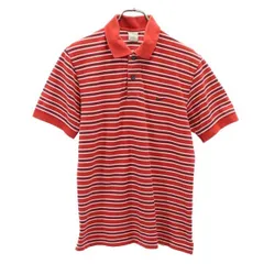 ナイキ ボーダー柄 半袖 ポロシャツ S 赤×白×紺 NIKE 鹿の子地 メンズ 【中古】  【230510】 メール便可