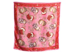 【お得なクーポン配布中!】 70s イタリア製 Italca 総柄 総柄 スカーフ 正方形 レディース ストール / 70年代 ヴィンテージ マルチカラー レトロ アクセサリー ピンク