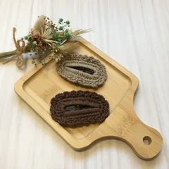 ハンドメイド　ぱっちんピン　ヘアピン　キッズ　かぎあみ