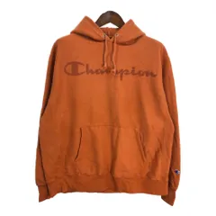 Champion チャンピオン REVERSE WEAVE リバースウィーブ スウェット パーカー ロゴ オレンジ (メンズ XL) 中古 古着 S5726