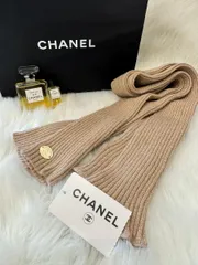 【未使用品】 CHANEL （シャネル） 05A 2005年 秋冬 カシミヤ混 ラメ入り リブニット アームウォーマー 手袋  ピンクベージュ ゴールドラメのサムネイル