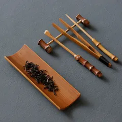 DORA公式アカウント送料無料　明治越後名工 漢詩竹茶合/茶則/茶量 共箱 DORA公式アカウント様専用送料無料 明治越後名工 漢詩竹茶合/茶
