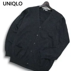 UNIQLO ユニクロ 秋冬 高級 カシミヤ100%★ Vネック ニット カーディガン 羽織り Sz.L メンズ 灰 グレー