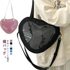 痛バ 痛バッグ トート ショルダー ハート型 かわいい 小さめ 小 クリアバッグ 推しバッグ 見せバッグ 透明窓 ショルダーバック トートバッグ 斜め掛け 肩掛け オタクバッグ 缶バッジ 推し活 ライ xzjhauz#