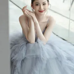 新品未使用 【トレンド色】チュールカラードレス 結婚式　前撮り　フォトウェディング