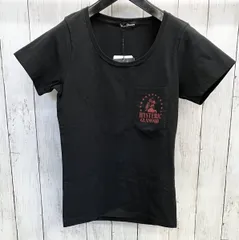 【タグ付き】HYSTERIC GLAMOUR /半袖Tシャツ/ヒステリックグラマー/ヒスガール/バック刺繍/0143CT07 /胸ポッケト /ブラック/夏