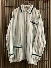 Old Euro L/S Pajama Shirt ユーロ　パジャマシャツ　長袖シャツ　ストライプシャツ