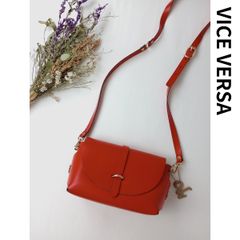 VICE VERSA バイズベルサ レザー ミニ ショルダーバッグ バイスバース 赤 レッド ポシェット(88T＋3653)25A☆