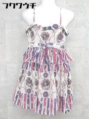 ◇ RNA アールエヌエー キャミソール 総柄 膝丈 ワンピース サイズM ホワイト マルチ レディース 【1002802590825】のサムネイル