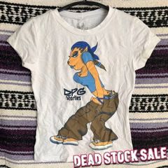 デッドストック アメリカ製 DPG SHORTIES レディース Ｔシャツ Lady Dog ホワイト MADE IN USA