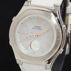 稼働 良品 カシオ ウェーブセプター LWA-M160 電波ソーラー ホワイトデジアナ文字盤 レディース腕時計 OWD 2000000 NSK