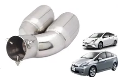 Prius 30系 TOYOTA 40系 50系 2本出しマフラーカッター 前期 後期 プリウス専用 プリウスα専用 ドレスアップ Takelablaze ステンレス