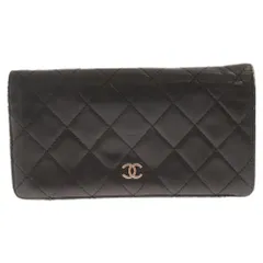 CHANEL (シャネル) マトラッセ ラムスキン ウォレット 財布 ブラックのサムネイル