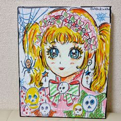 手描きイラスト キャンバス 病みかわロリータプリンセス