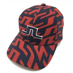ジェイリンドバーグ キャップ ネイビー×レッド 総柄 ONE SIZE ゴルフ