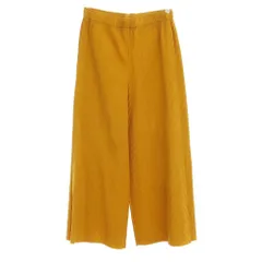 【中古】ミー イッセイミヤケ me ISSEY MIYAKE 2024年春夏 プリーツ ワイド イージーパンツ マスタード【サイズ表記なし（M位）】【レディース】