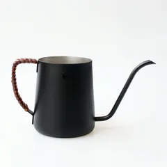 【新品】【1点販売】GLOCAL STANDARD PRODUCTS[グローカルスタンダードプロダクツ] ツバメ ドリップポット 390ml(MB) [1～4杯分 マットブラック ステンレス 持ち手 ラタン 籐 シンプル スタイリッシュ コーヒーグッズ]