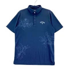 サイズ：L CALLAWAY キャロウェイ  半袖ポロシャツ 花柄 ネイビー系 [240101510682] ゴルフウェア メンズ ストスト